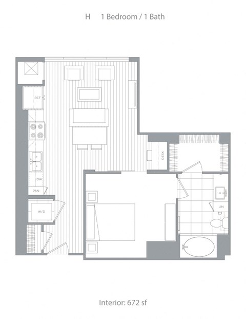 H 1 bedroom 1 bath at Stanza Little Italy, California